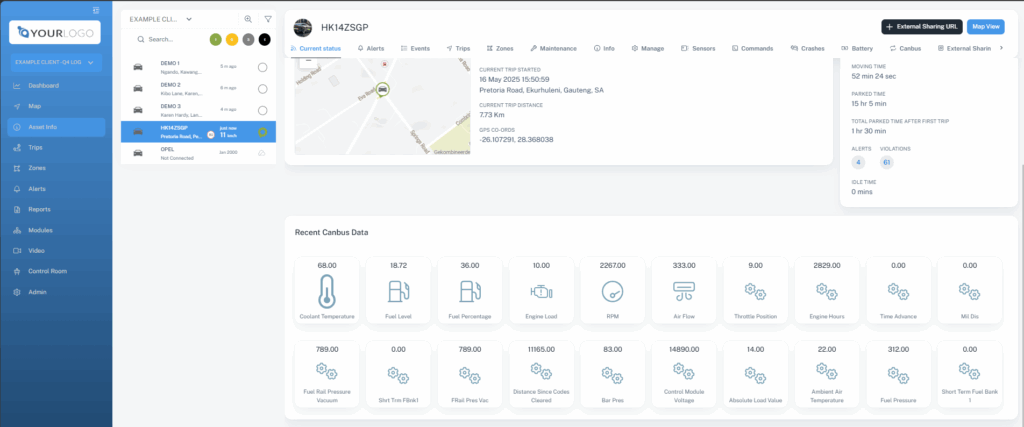 WhiteLabel Tracking CANbus Data